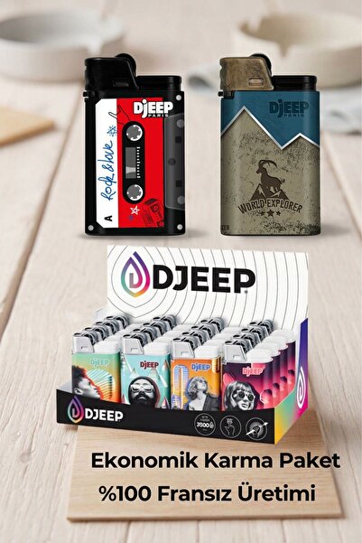 DJEEP Toptan Çakmak, 16 Adet Premium Taşlı Çakmaklar, İşletmeler için Karma P...