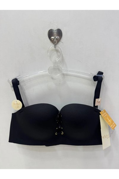 Belvü Women's Strapless Padded Lace-Up Front Bra, -Black