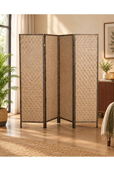 TrentonGCC فاصل غرفة قابل للطي بأربعة ألواح 180×45×8 سم - حاجز خصوصية زخرفي، ...