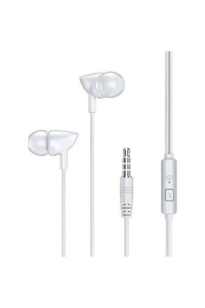 Remax RW-106 Ενδοωτικά ακουστικά handsfree με βύσμα 3.5mm, λευκά