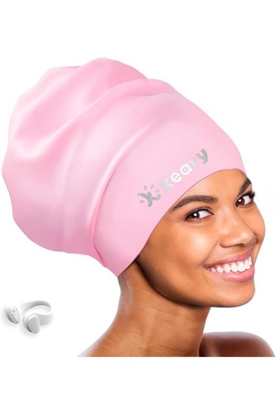 Keary Extra Large Swim Cap for Braids and Dreadlocks Extensions Weaves Long H...
