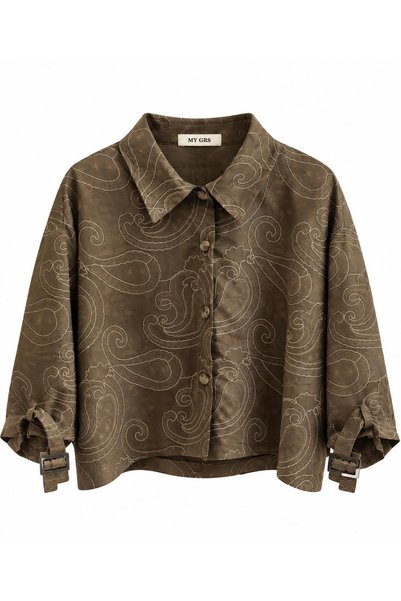 MY GRS Women's Skirt Jacket Suit Suede Fabric