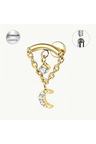 Funny Party Shop Piercing din Titan F136 pentru Rook, Daith si Snug, auriu-1....