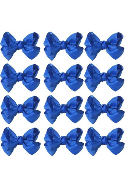 Jeffan 12 PCS Ribbon Hair Bows 3 Inch Cheerleading Bows Alligator Clips Hair ...