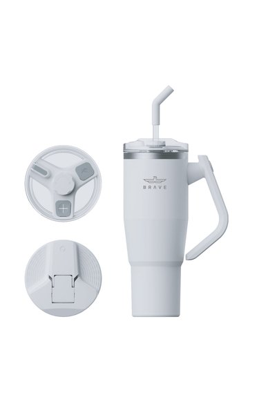 Brave Temp Guard Vacuum Insulated Travel Mug – 180° Rotating Handle Tumbler, ...