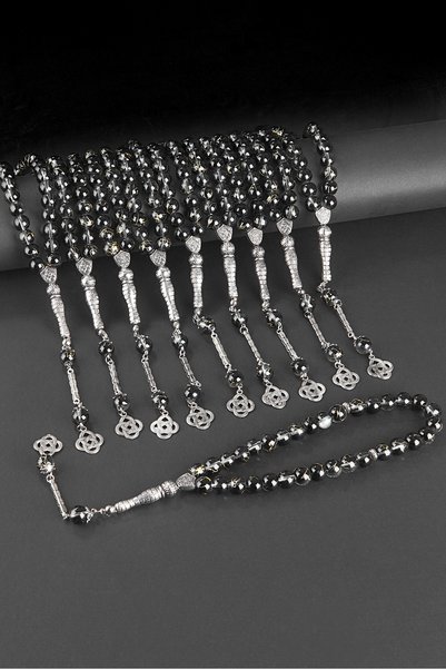 Öyküm accesory 10 Pieces Round Model Natural Stone Glass Prayer Beads Set, Gift Prayer Beads, Wholesale Prayer Beads, Men's Prayer Beads