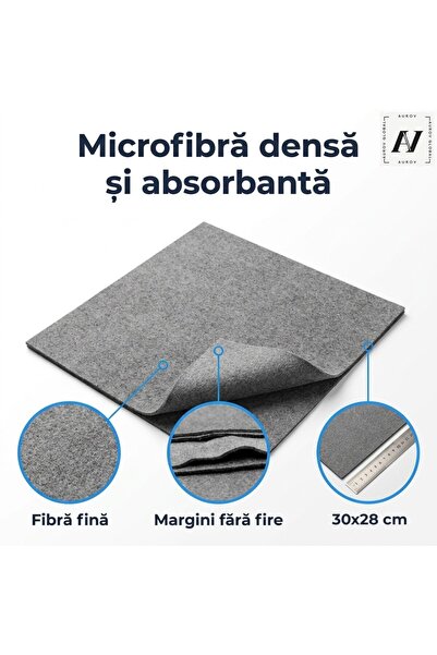 AUROV AV Set 3 Lavete Magice, Microfibra Absorbanta si Reutilizabila, Fara Scame, 30x28 cm, Gri