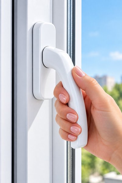 Decopat 2-Pack Plastic White Window Handle – Pvc Window and Double Opening Wi...