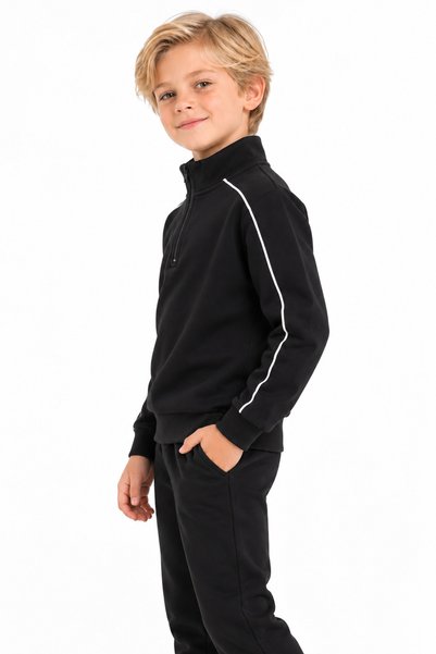 monox Boy's Half-Zipper, 3-Yarn Raglan Sleeve Sweatshirt