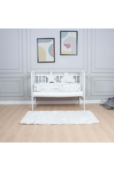 My Baby ضفيرة رباعية لسرير الطفل 3 قطيفة اوف وايت