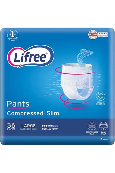 Lifree حفاضات سليم كولوت للكبار، مقاس كبير، عبوة ضخمة، 36 قطعة