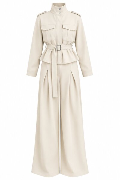 Laluvia Beige Pike Compact Double Set - 4262