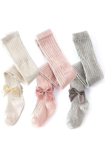 ShabeEat جوارب طويلة للفتيات من 6-8 سنوات، 3 أزواج من الجوارب القطنية المحبوك...