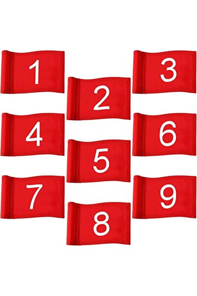 Riakrum 9 قطع من أعلام الجولف المُرقمة من 1 إلى 9 مع أنبوب للتركيب، أعلام ناي...