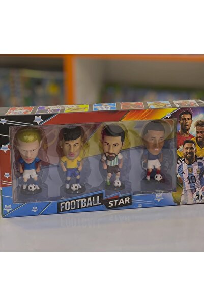Generic Brand Set 4 figurine fotbaliști, Jucători de Fotbal cu Minge, Figurin...