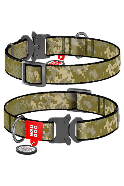 WAUDOG Zgardă de câine din nailon QR, model  "Militar ", cataramă metalică, M...