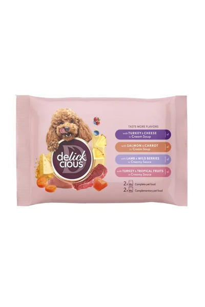 DELICKCIOUS Hrana umeda pentru caini mix, 330g