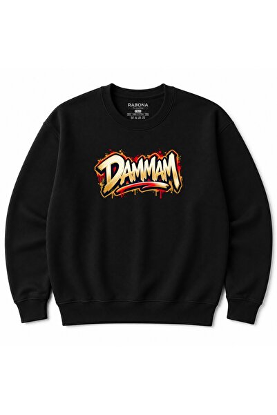 Rabona Fashion Dammam Golden Urban Graffiti Lettering Graphic Sweatshirt