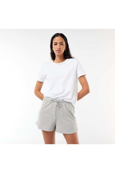 KIABI Plain Cotton Short Shorts With Drawstring Grey