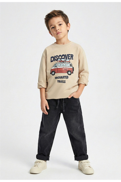 DMB BOYS & GIRLS Dmb Boy's Printed Sweatshirt 4-9 Years Old Beige