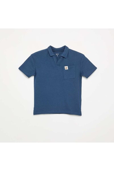 KIABI Honeycomb Knit Polo Shirt White