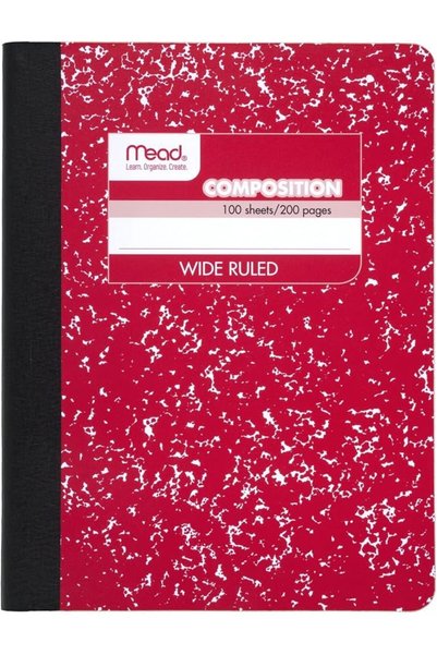Mead Composition Notebook, 12 Pack, Wide Ruled Paper, 24.8 cm x 19 cm, 100 Sh...