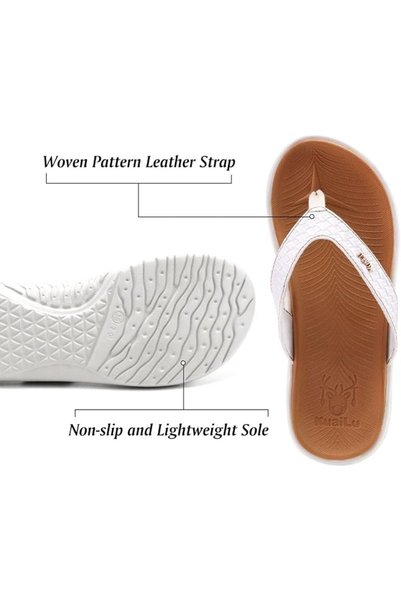 GENERAL KuaiLu Womens Thong Sandals Arch Support Cushioned Flip Flops