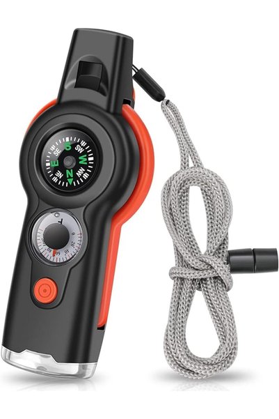 JOYZZZ Emergency Survival Whistle, Multifunctional Safety Tool with Loud Alar...