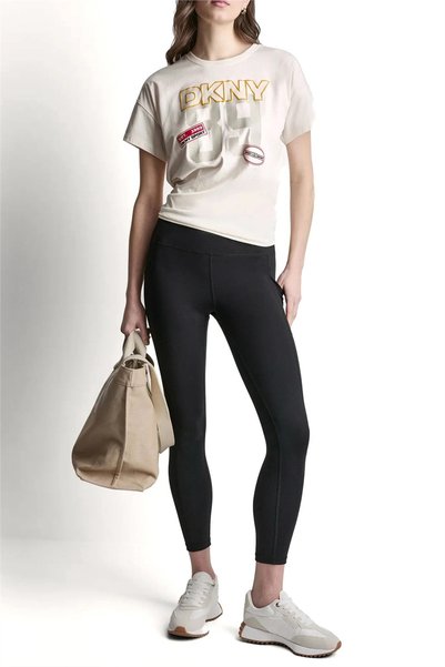 Dkny Kadın Sport Campus Pa Bisiklet Yaka T-Shirt Krem
