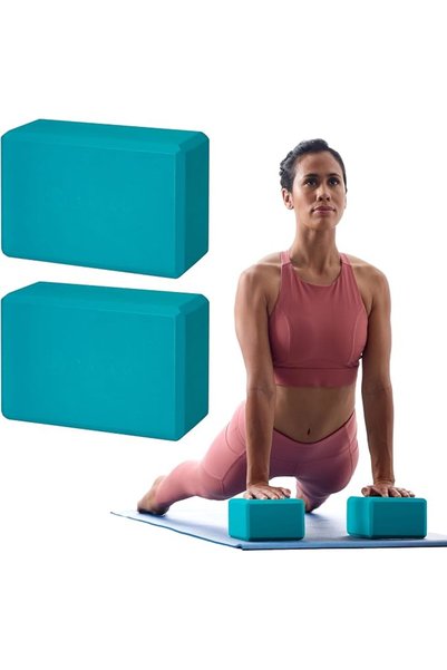 gaiam مجموعة مكعبات اليوغا الأساسية (مجموعة من قطعتين) - سطح رغوي ناعم وداعم ...
