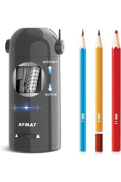 AFMAT مبراة أقلام كهربائية PSX5 للأقلام الملونة 7-11.5 مم، مبراة أقلام روبوتي...