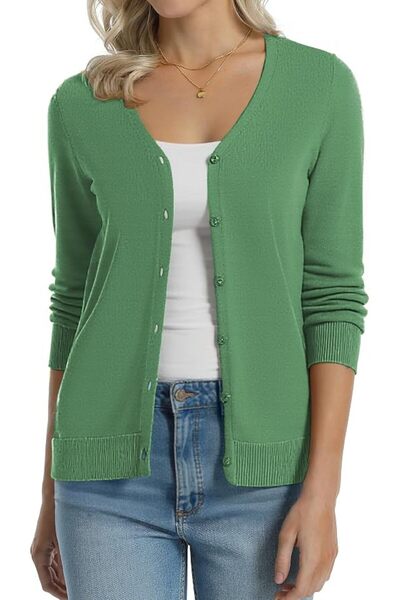GENERAL QUALFORT Women's 100% Cotton Lightweight Cardigans Long Sleeve Knitte...