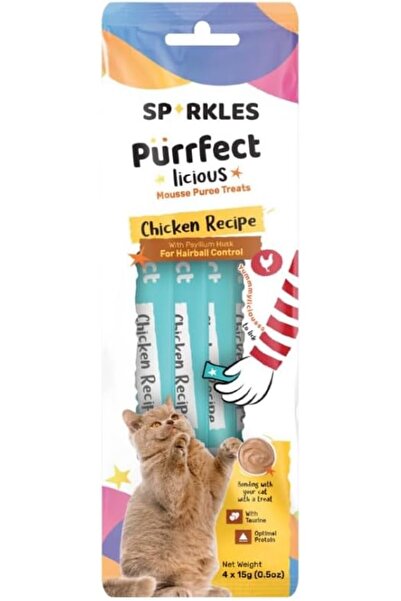 SPARKLES Purrfect Licious Chicken Recipe with Psyllium Husk for Hairball Cont...
