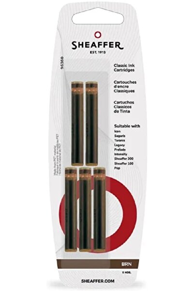 Sheaffer خراطيش حبر كلاسيكية لأقلام الحبر، أزرق/أسود، عبوة من 5 قطع (96310)
