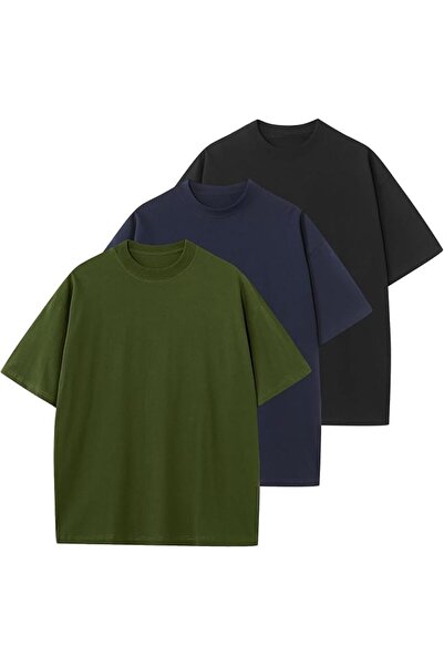 GENERAL KEEPSHOWING Men's Cotton T-Shirts Oversized Unisex Short Sleeve Crew ...