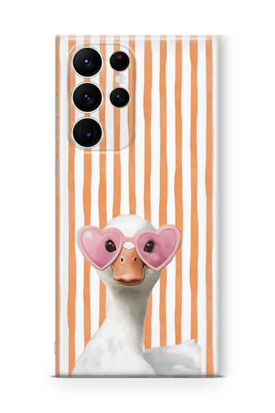 FLAMENKO Samsung Galaxy S23 Ultra Compatible Transparent Phone Case with Hear...