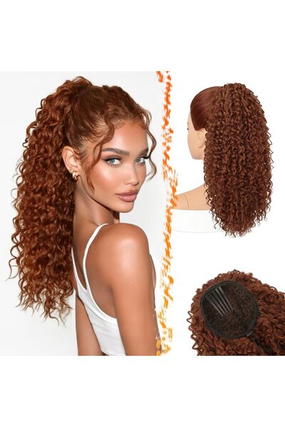 Barsdar Hair Extension, 45 cm, Wavy Curly Hair, Comb Clip, Adjustable Cord, S...