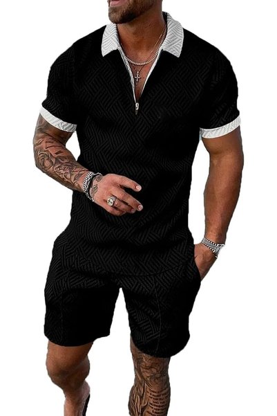 GENERAL BIRW Men‘s Track Suits 2 Piece Summer Short Sets Outfits Fashion Polo...