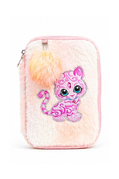Dream Vest Plush Cat Double Eyed Pencil Bag Blue