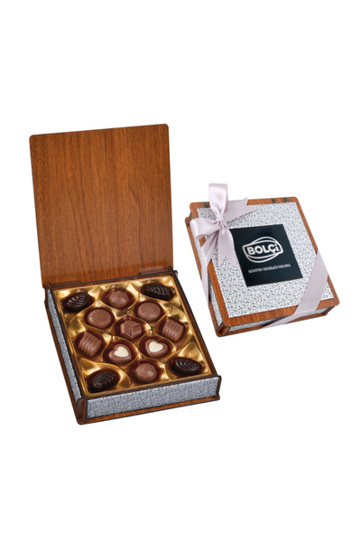 Bolçi SPESİYAL AHŞAP DERİLİ KUTU 130 GR (GÜMÜŞ)