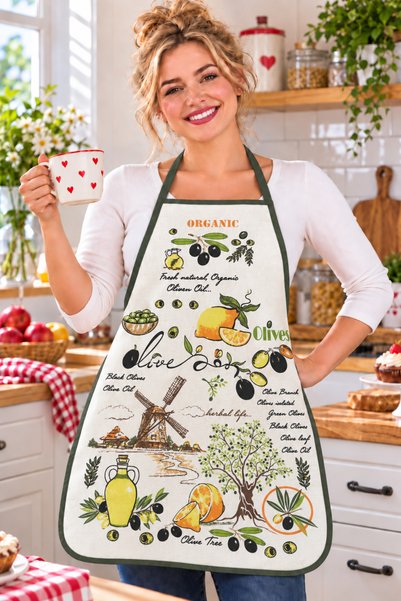 Pera Deluxe Kitchen Apron |   Liquid Proof |   Printed Towel