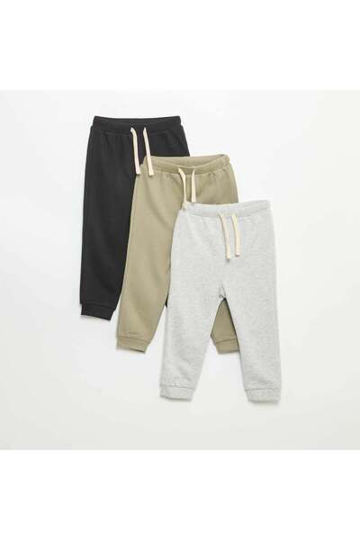 KIABI 3-Pack Of French Terry Joggers Black