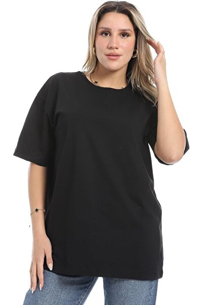 andora Womens Short Sleeve Shirt Oversized Plain Cotton