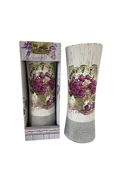 OEM Vază ceramică dreaptă, Acasă, trandafiri, 25 cm