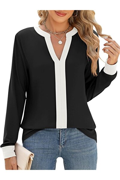 GENERAL Micoson Womens Tops Dressy Casual Long Sleeve Business Knit T Shirts ...
