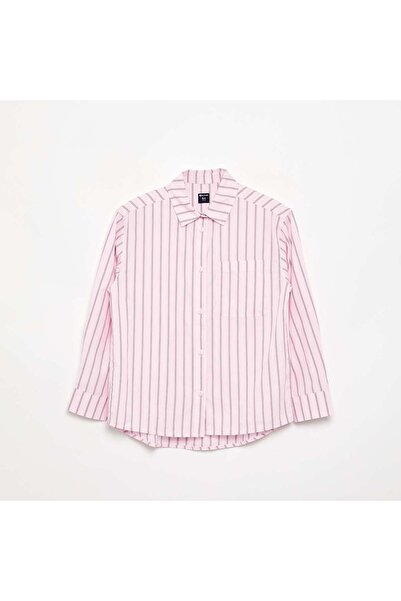 KIABI Long-Sleeved Cotton Blouse Pink