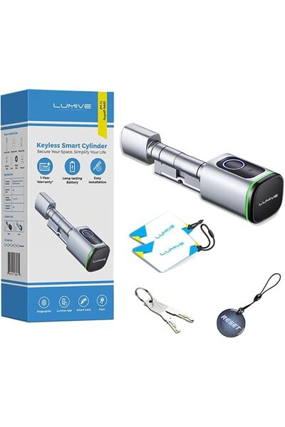 LUMIVE قفل باب ذكي، قفل باب ببصمة الإصبع للاستخدام الداخلي فقط، فتح عبر تطبيق...