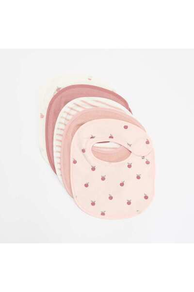 KIABI Set Of 5 Bibs With Fun Prints And Snap Closures Pink
