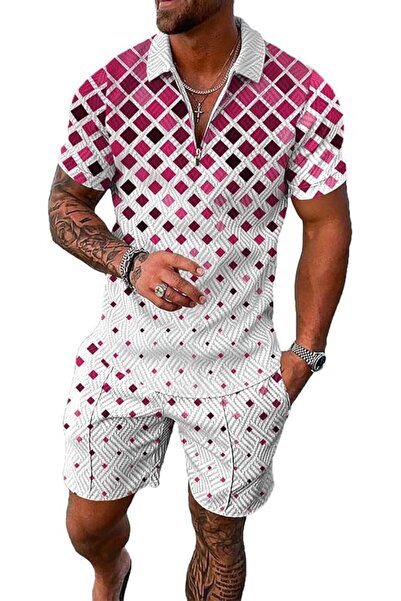 GENERAL BIRW Men‘s Track Suits 2 Piece Summer Short Sets Outfits Fashion Polo...