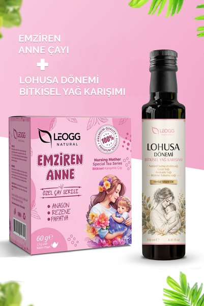 Leogg Natural Emziren Anne Çayı + Lohusa Bitkisel Yağ Karışımı